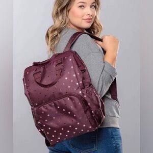 Thirty-One Burgundy Polka Dot Backpack